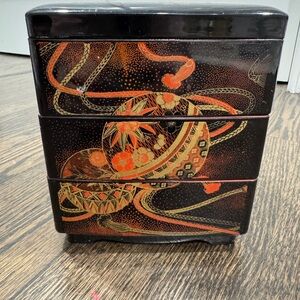 Japanese Lacquerware Traditional Jubako Bento Tiered Stacking Box
